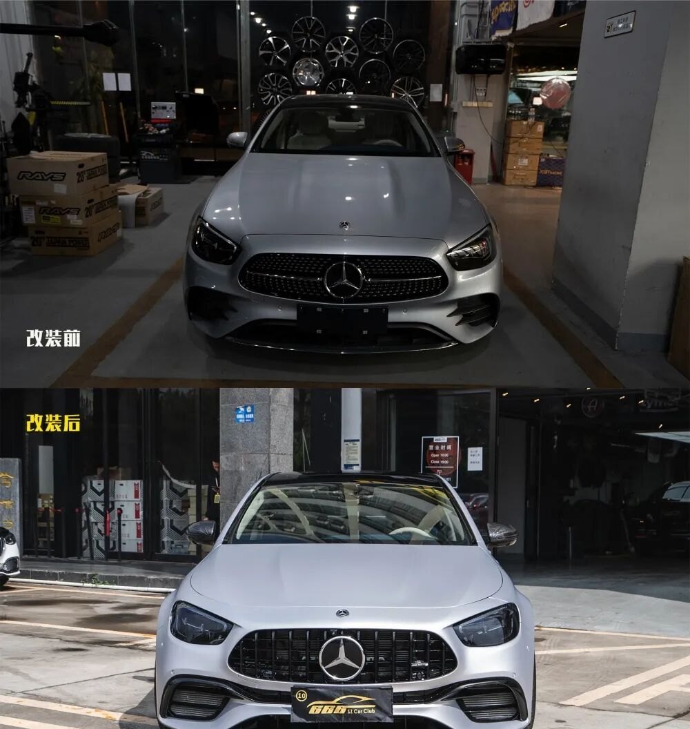 奔驰 E300L 改装案例：外观、行驶与氛围配置的整包方案